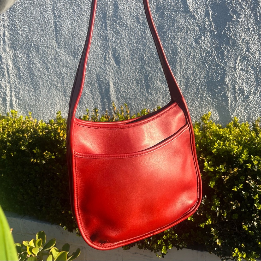 Red Leather Shoulder Bag